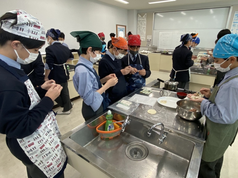 中学１年生家庭科料理実習